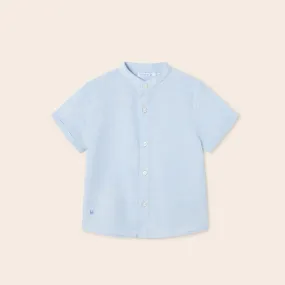 Mayoral Toddler Boy Mao Collar Linen Ceremony Shirt