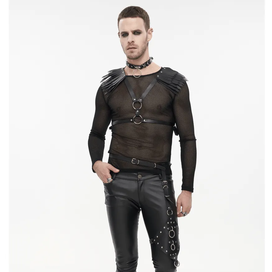 Men's Punk Angel's Wings Faux Leather Harness Set