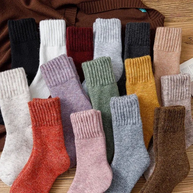 Merino Wool Socks for Women - Luxury Winter Thick Cashmere Blend - 25cm Length - 3pcs Pack