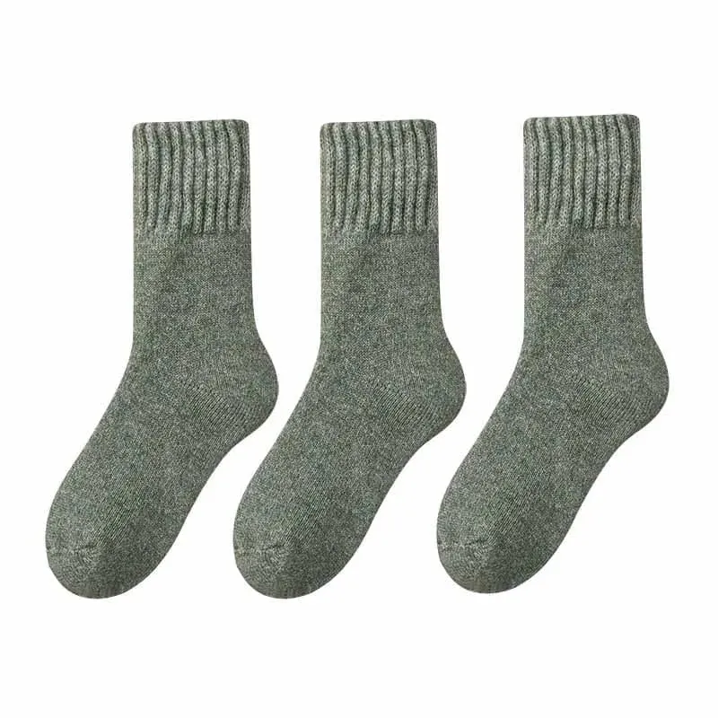 Merino Wool Socks for Women - Luxury Winter Thick Cashmere Blend - 25cm Length - 3pcs Pack