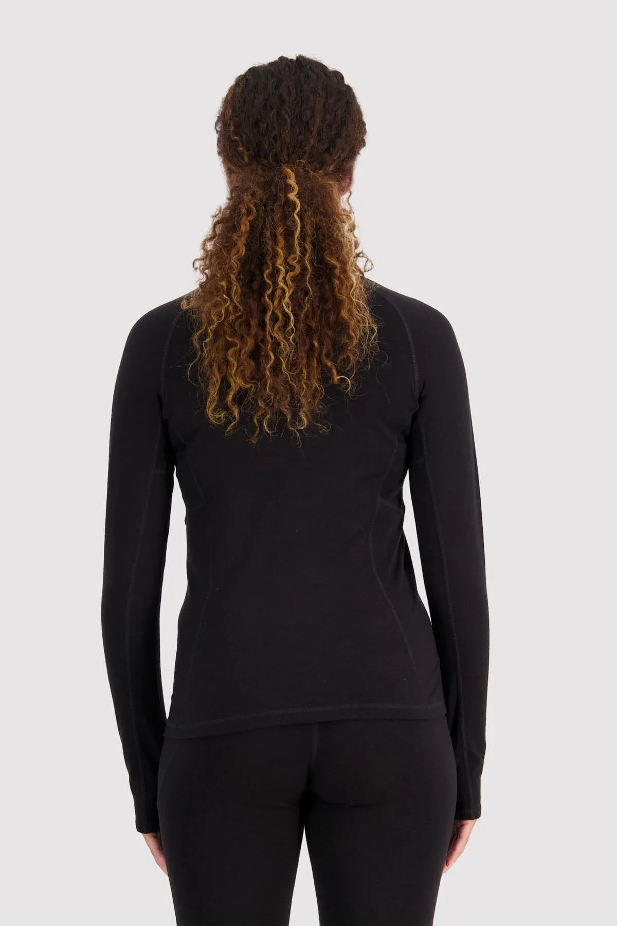 Olympus Merino Base Layer 1/2 Zip Long Sleeve - Black