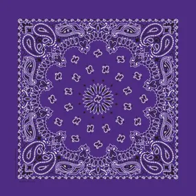 Paisley Western Cotton Bandana in Purple