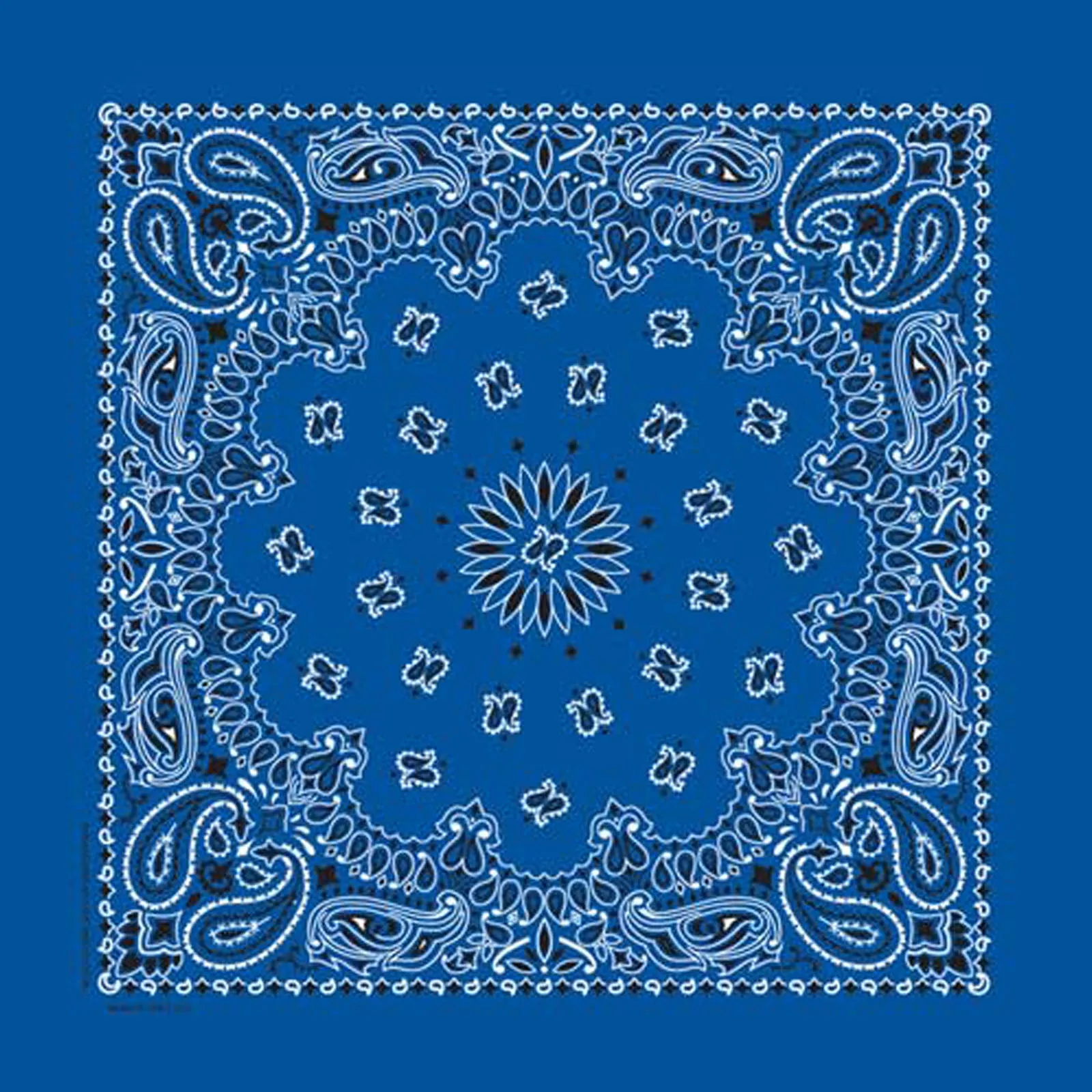 Paisley Western Cotton Bandana in Royal Blue