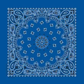 Paisley Western Cotton Bandana in Royal Blue