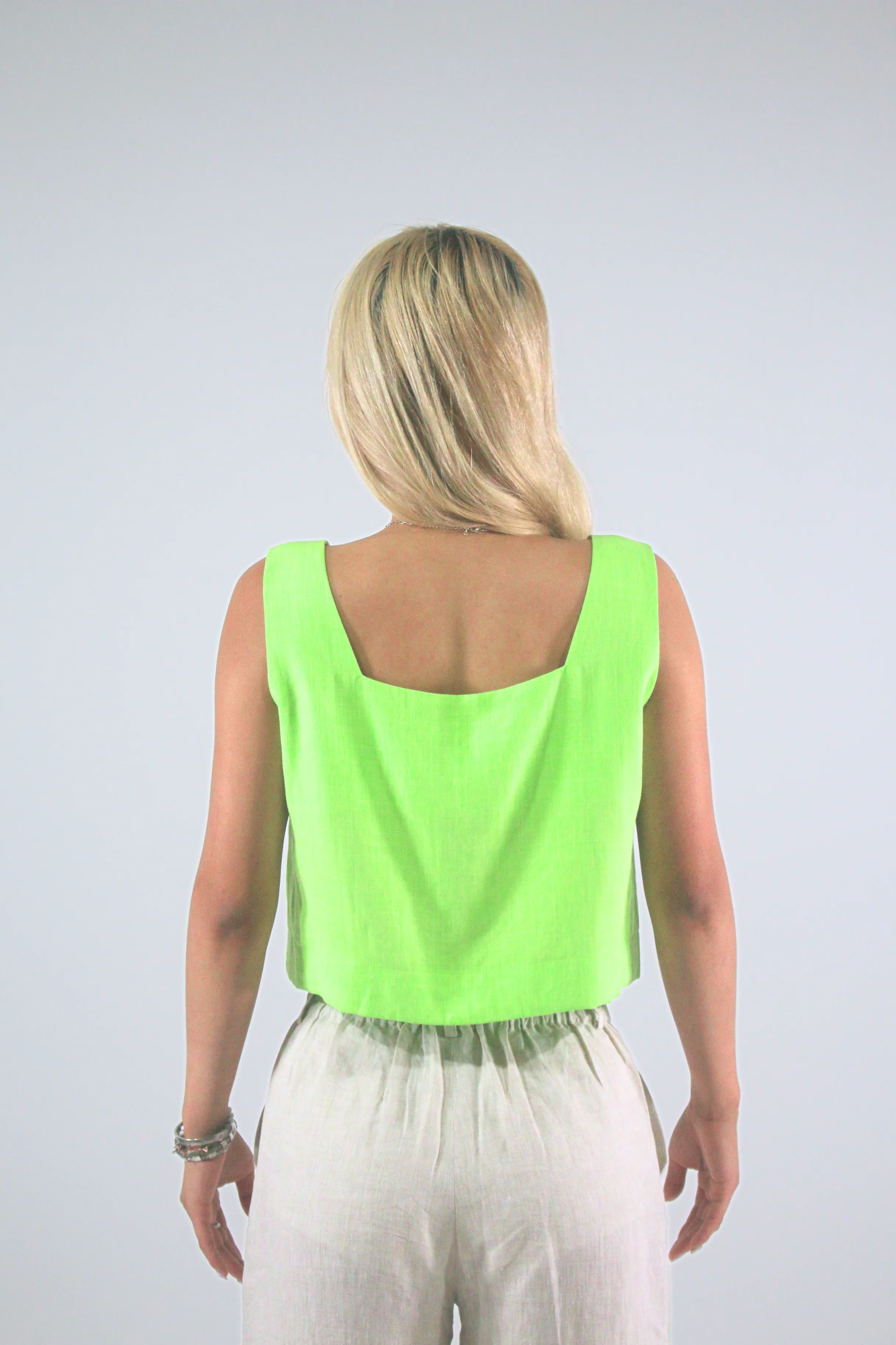 Pina Colada 100% Linen Tank