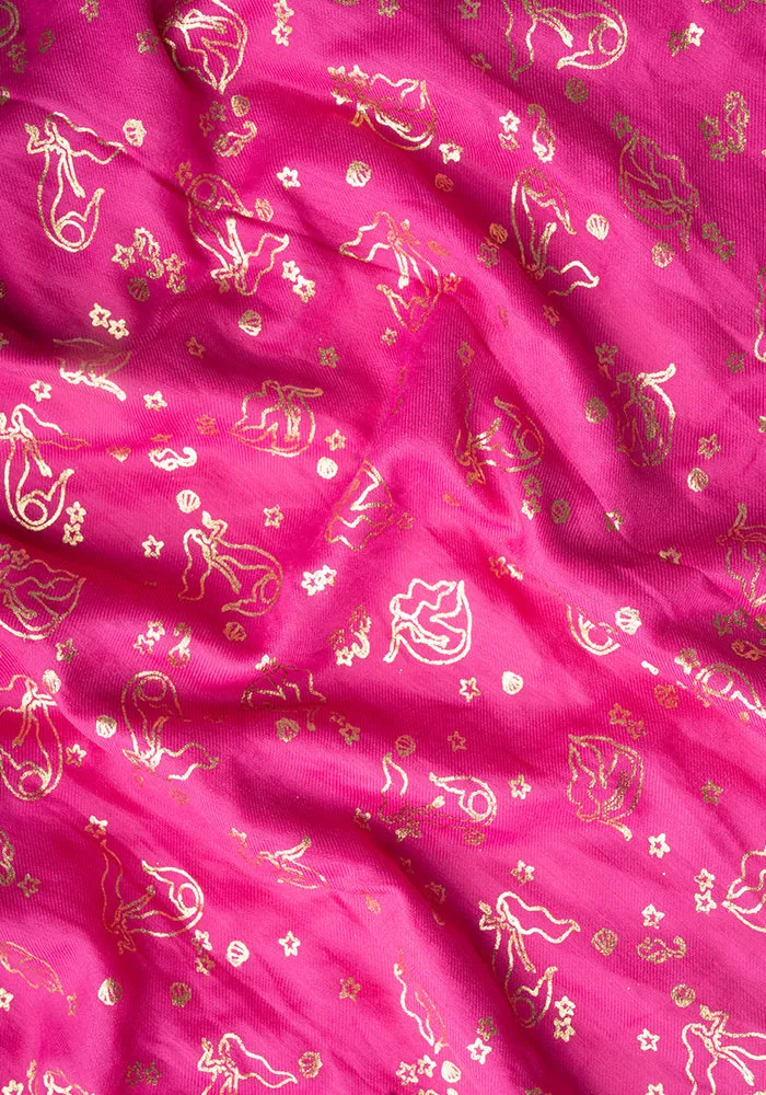 Pink Mermaid Foil Print Scarf