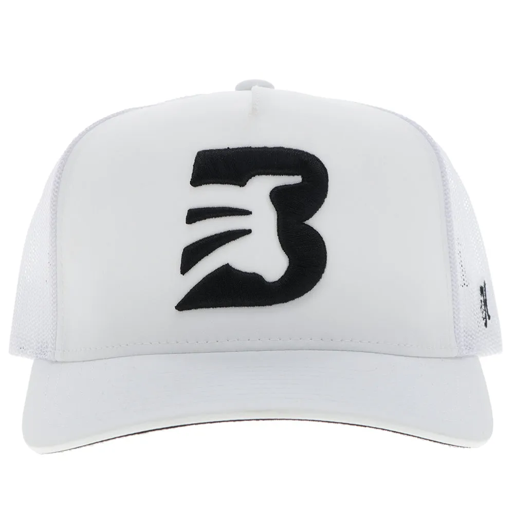 "BFO" White Hat w/Black "B" Logo