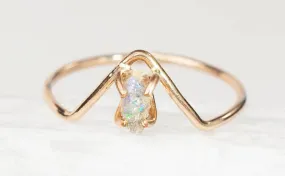 Raw Opal Chevron Ring