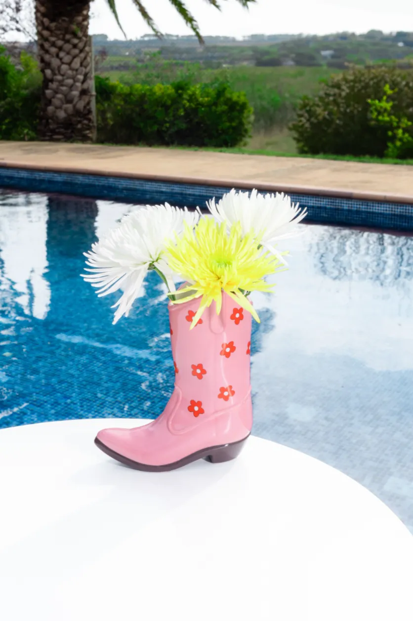 Rodeo Cowboy Boot Vase