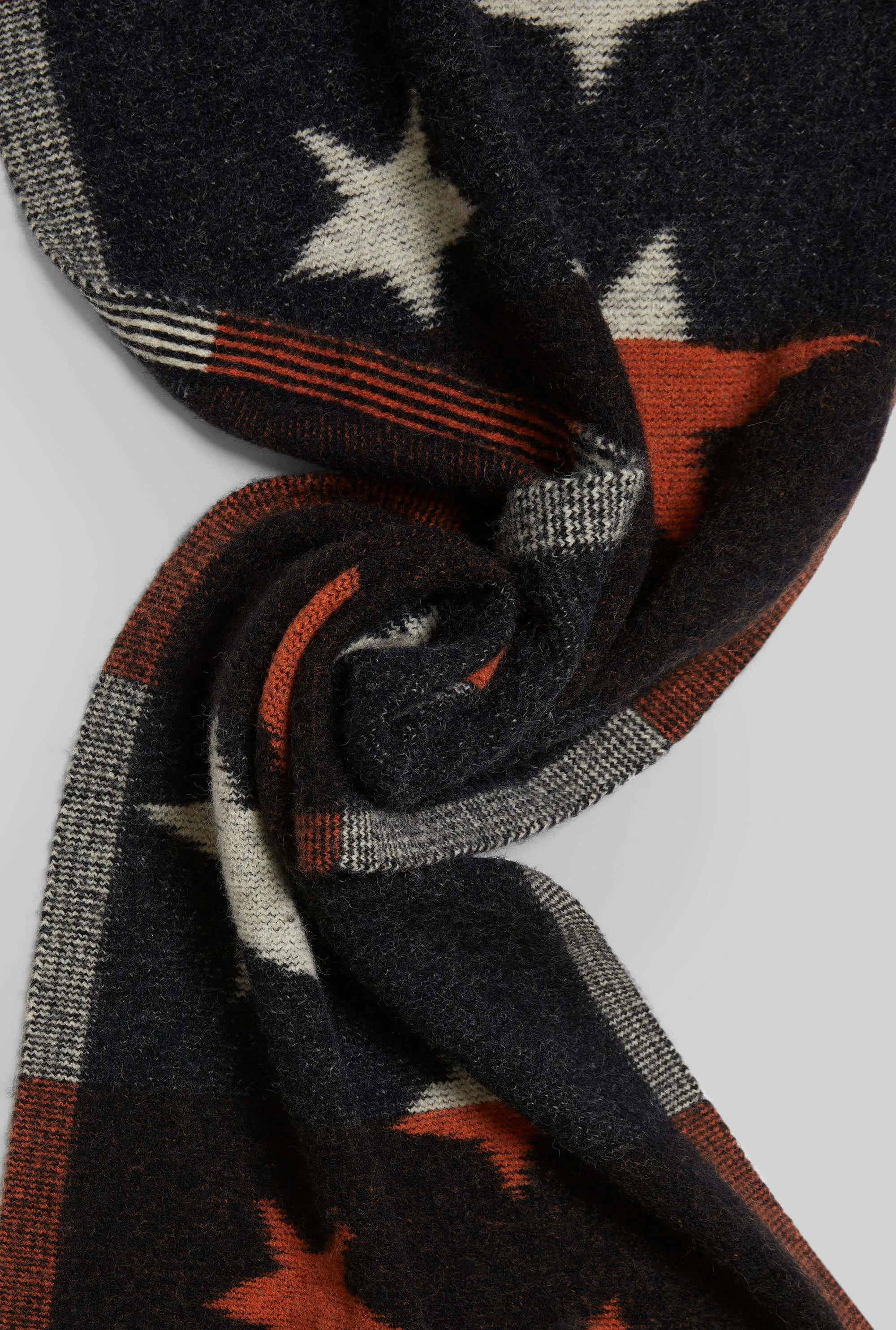 Star Detail Scarf Black-Orange