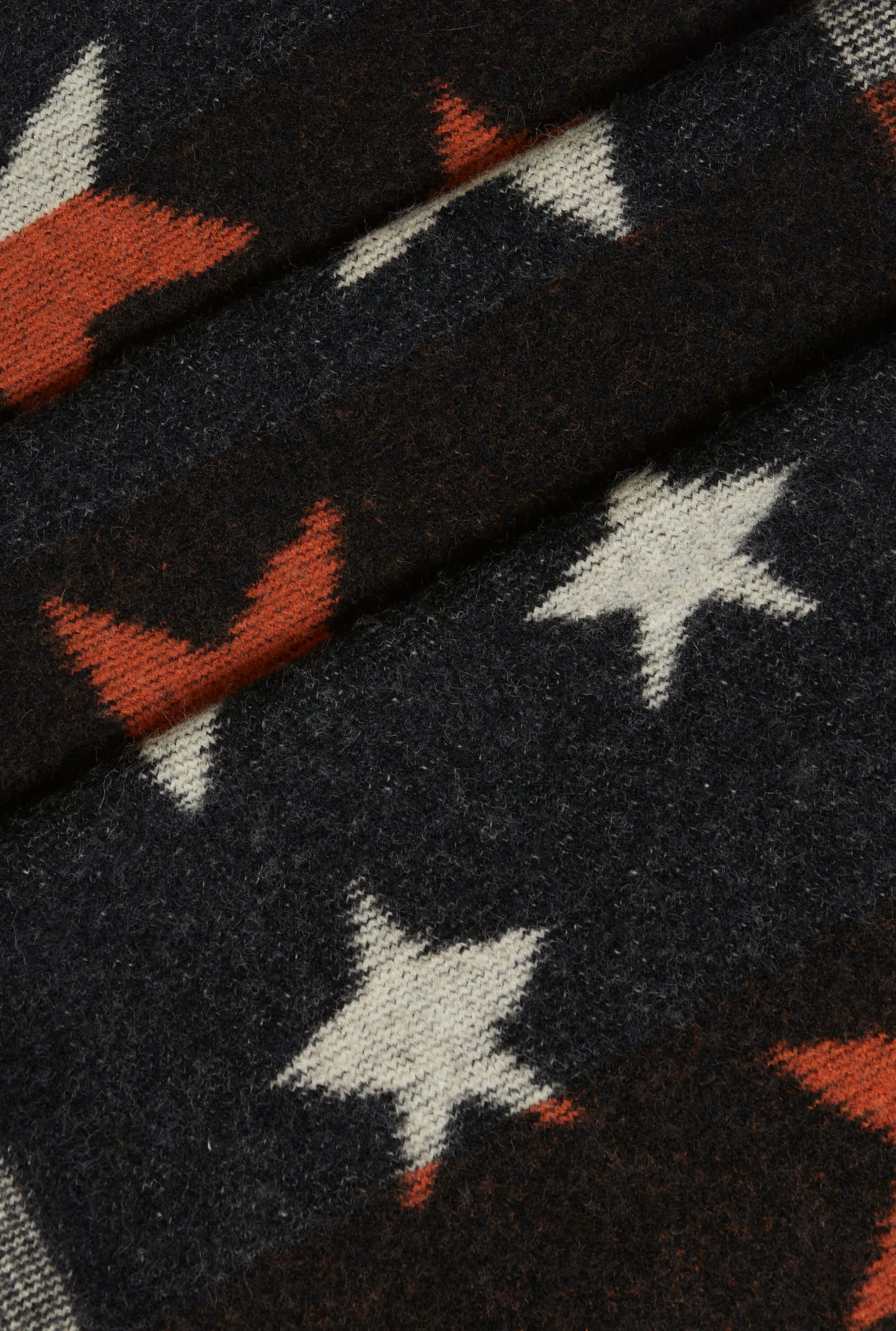 Star Detail Scarf Black-Orange