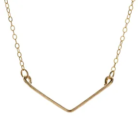 Thin Chevron Pendant Gold Necklace