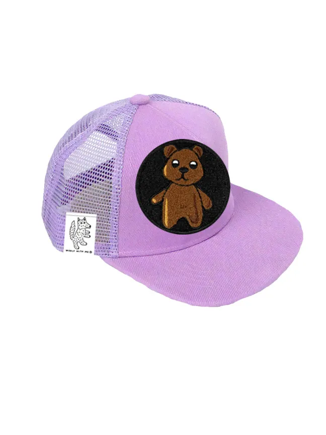 TODDLER Trucker Hat with Interchangeable Velcro Patch (Lavender)