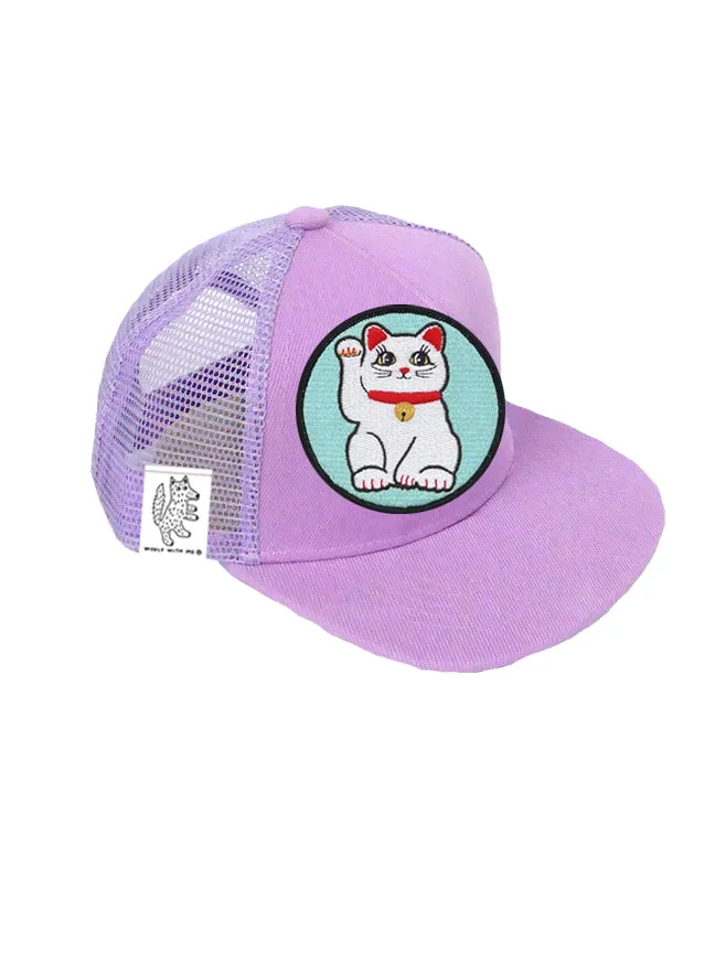 TODDLER Trucker Hat with Interchangeable Velcro Patch (Lavender)