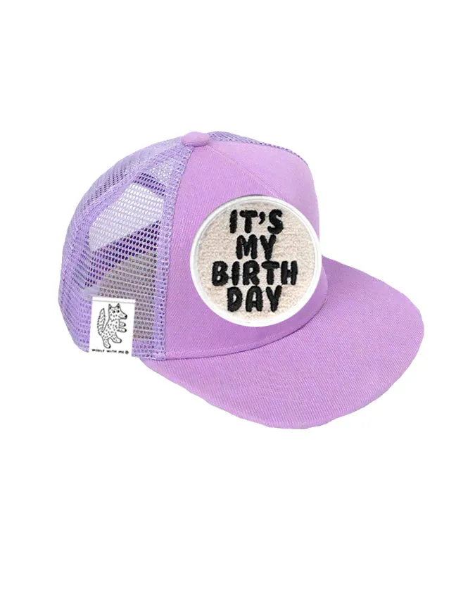 TODDLER Trucker Hat with Interchangeable Velcro Patch (Lavender)