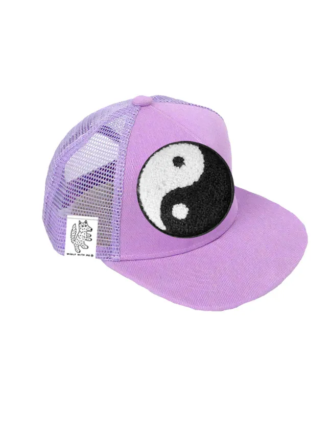 TODDLER Trucker Hat with Interchangeable Velcro Patch (Lavender)